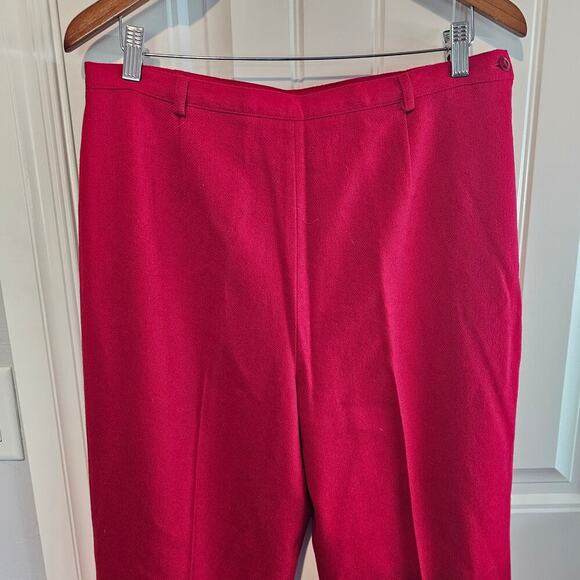 Sag Harbor Vintage Wool Pants Womens Size 16 Red High Rise 90s Retro Mod Slacks - Picture 3 of 10